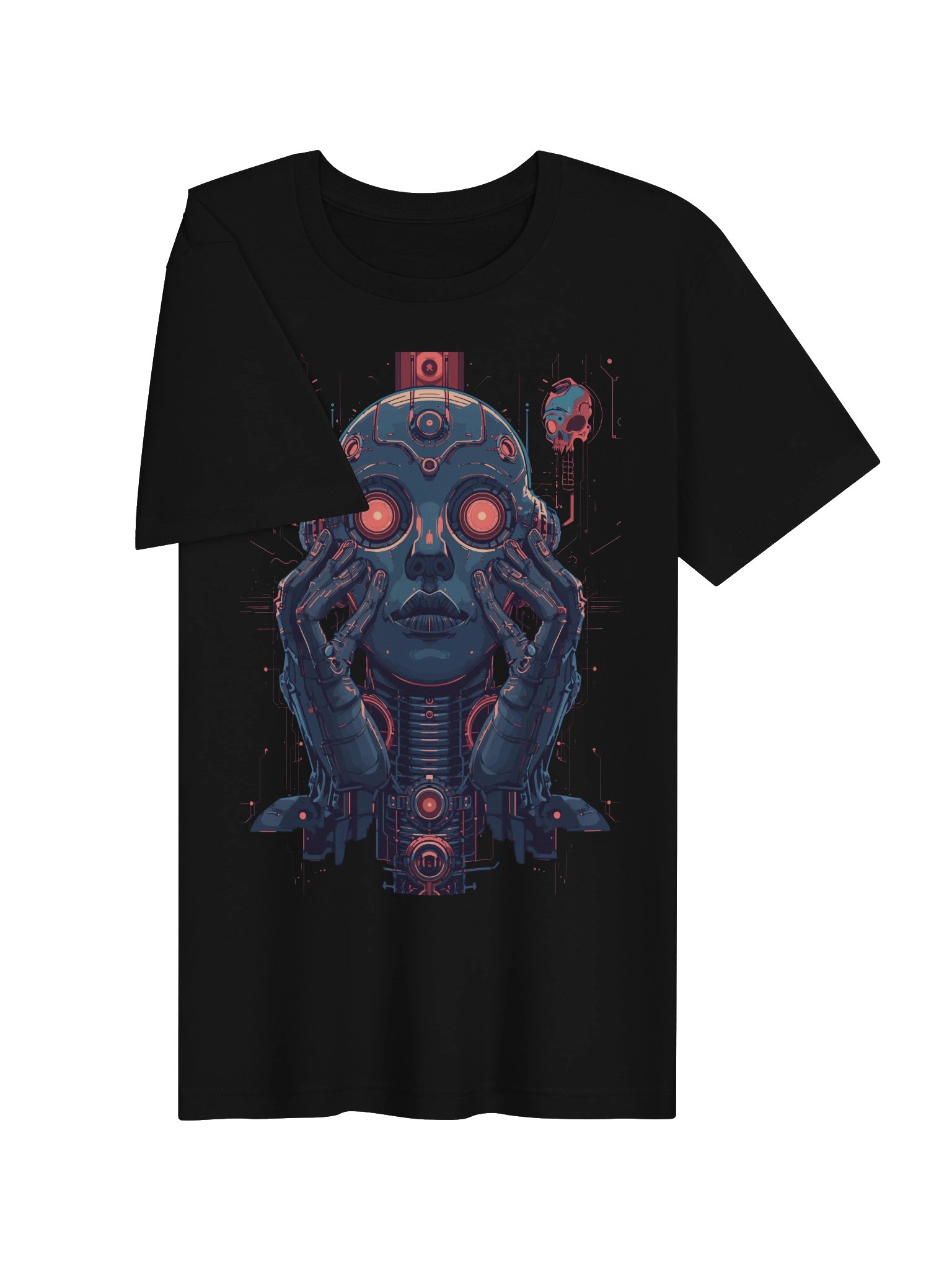 Neon Cyborg Visage Lightweight T-Shirt product image (6)