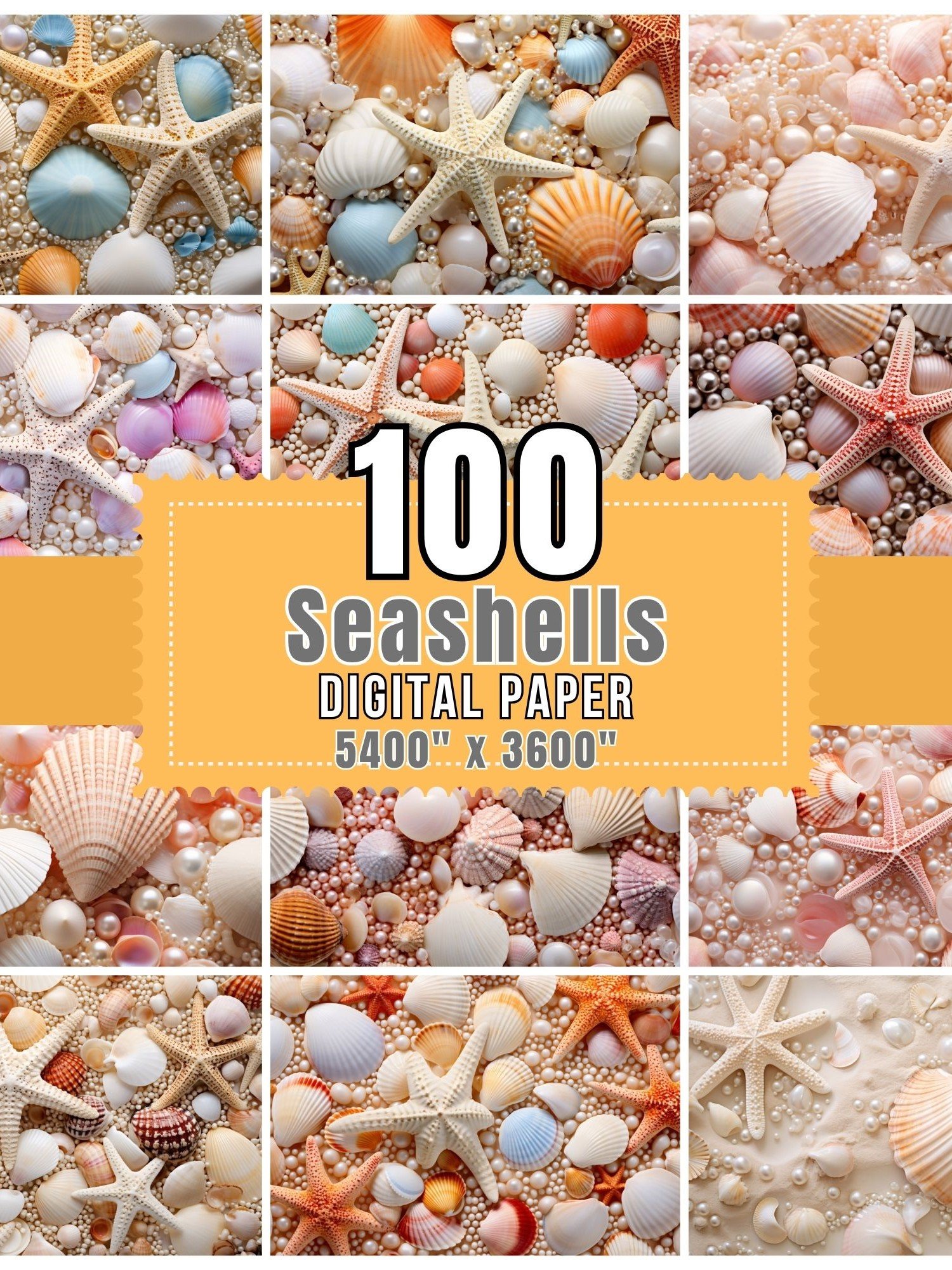 100 Seashell Digital Paper product image (1)