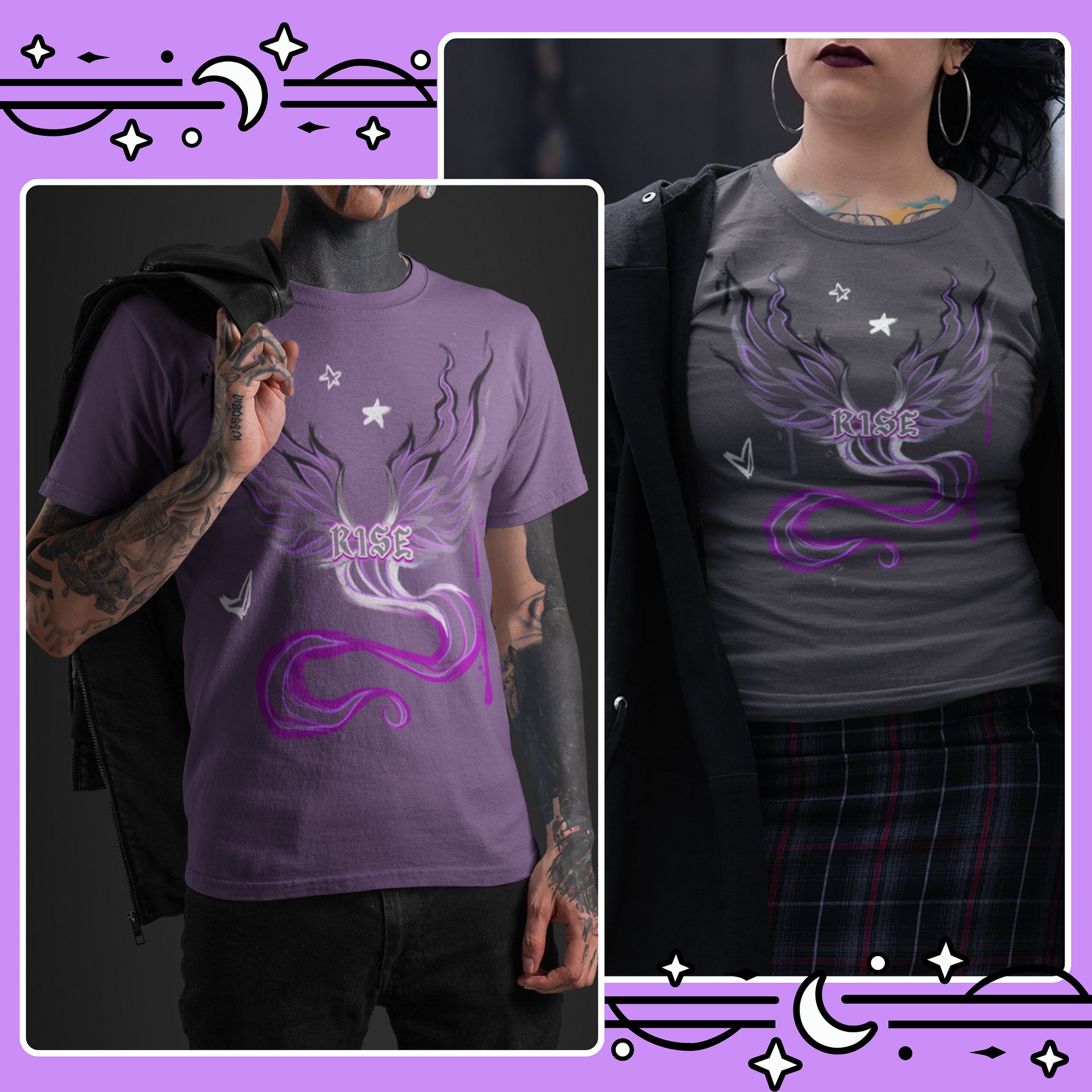 RISE Collection: Subtle Asexual Pride Phoenix Tee product image (2)