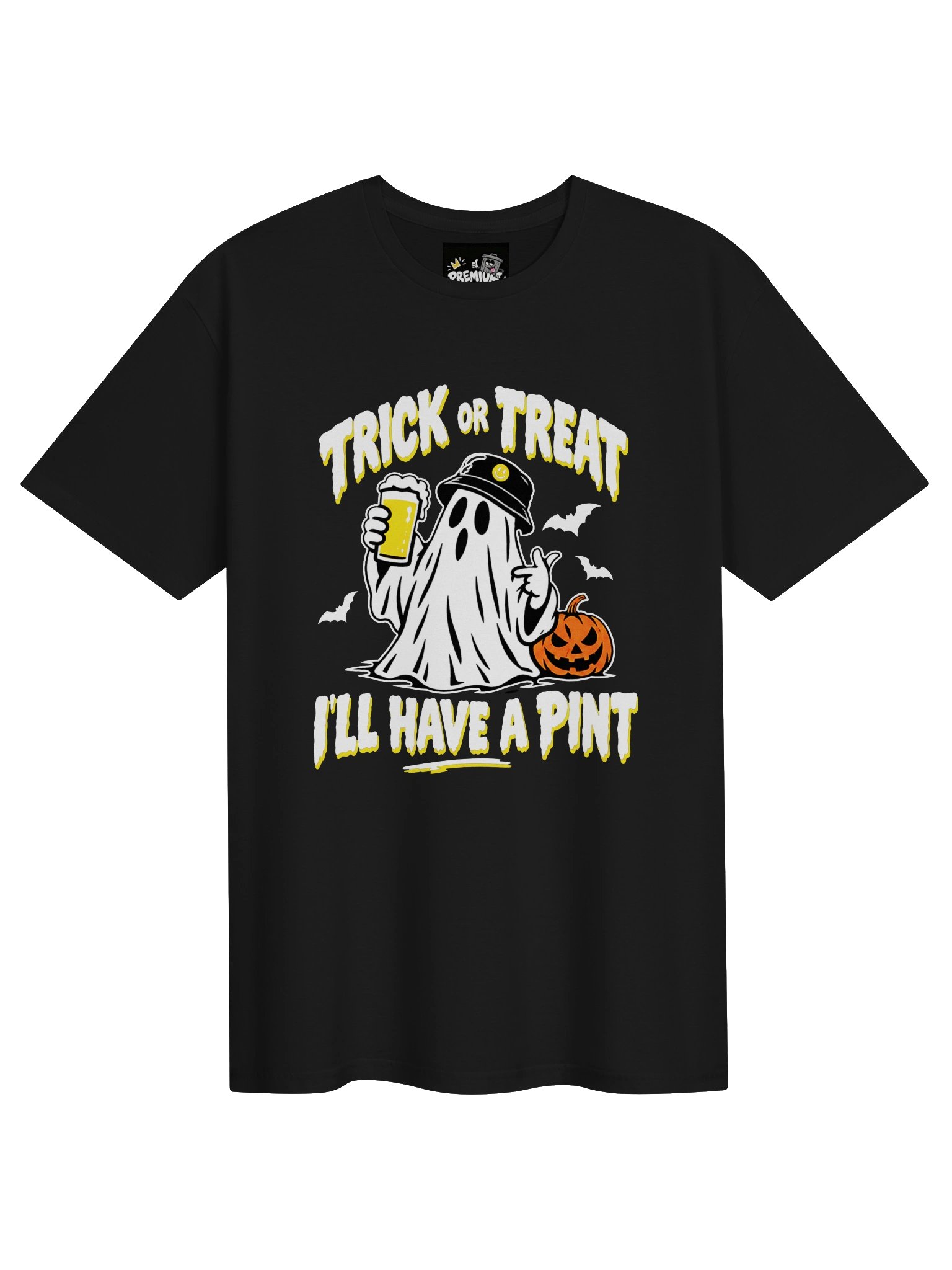 TRICK OR TREAT I'LL HAVE A PINT T-SHIRT (BLACK) product image (1)
