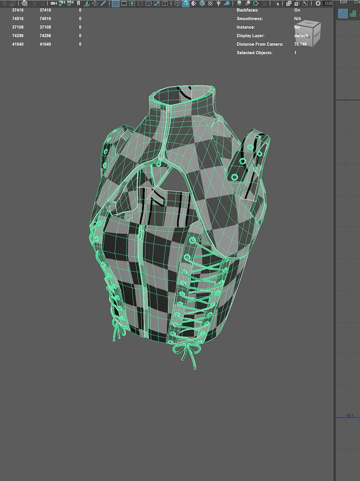 Goth Top /Unwarapping, Fbx, Obj product image (2)