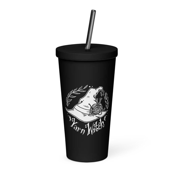 Insulated Tumbler with a Straw - Yarn Witch Logo product image (1)