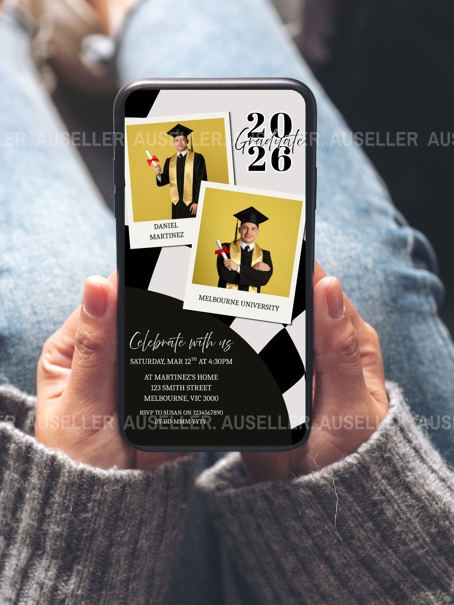 Modern Graduation Invitation 2026 Editable Canva Template product image (8)