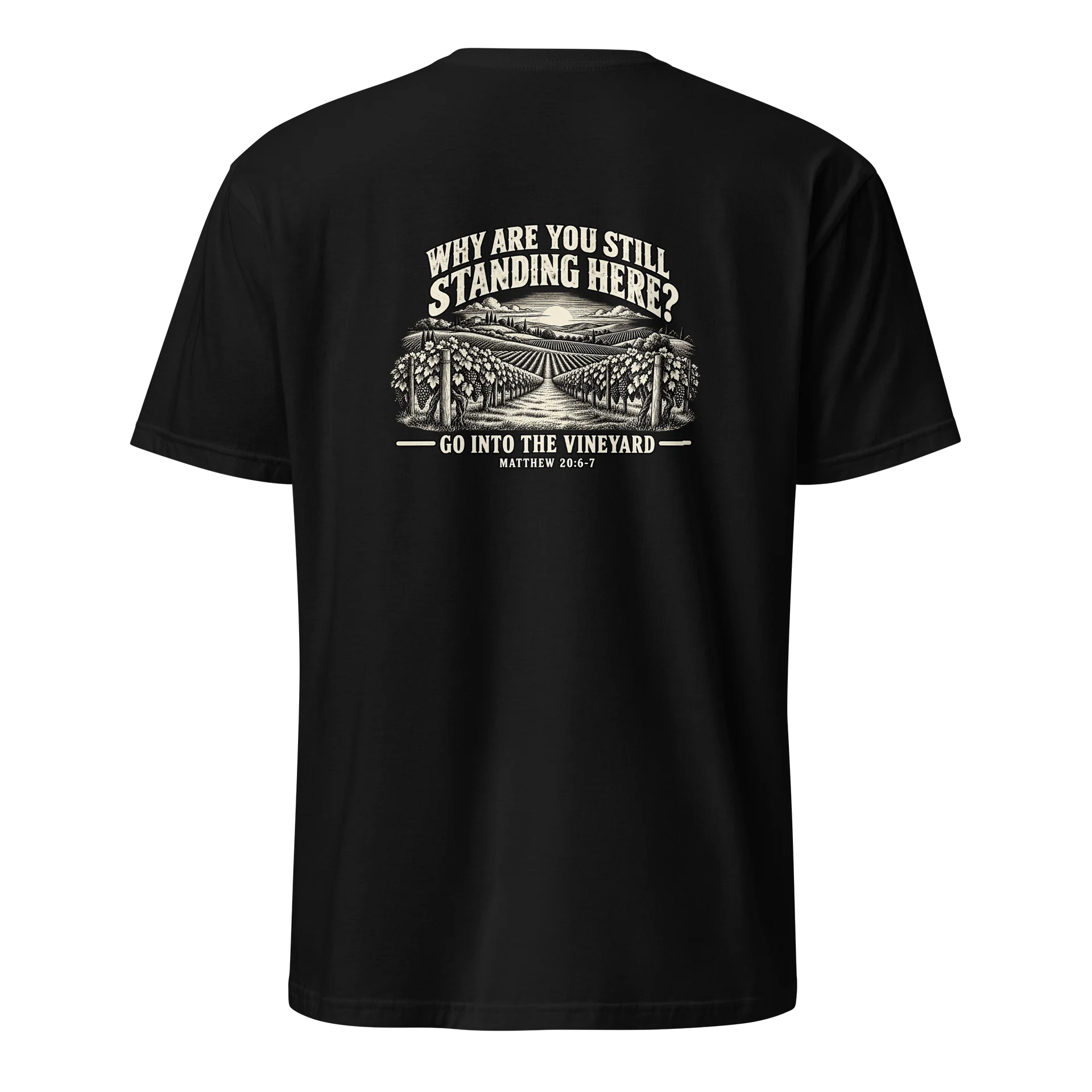 Work the Vineyard — Matthew 20:6–7 Christian T-Shirt product image (1)