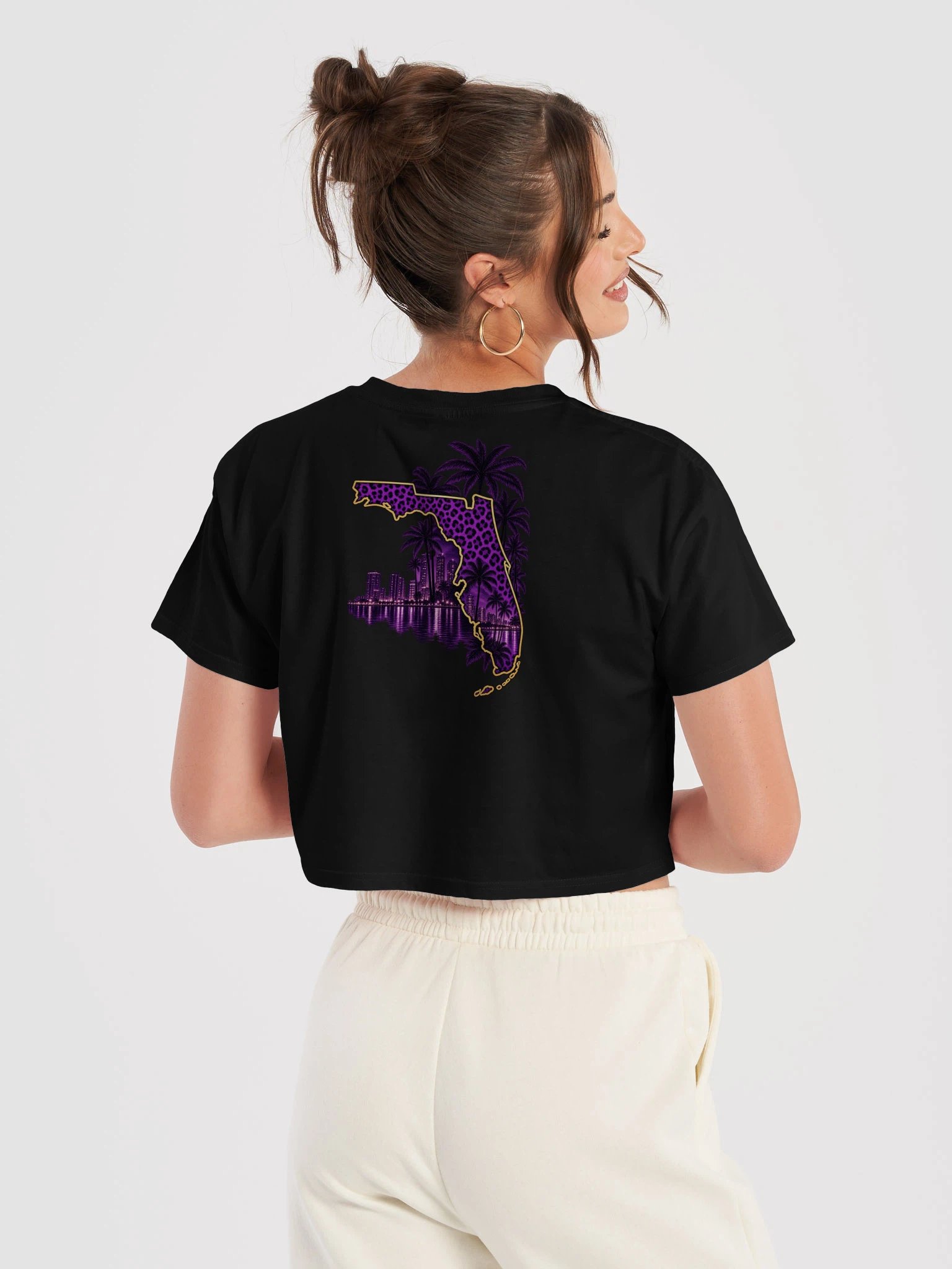 BOOTLEG Women's Purple Leopard Crop Tee product image (8)