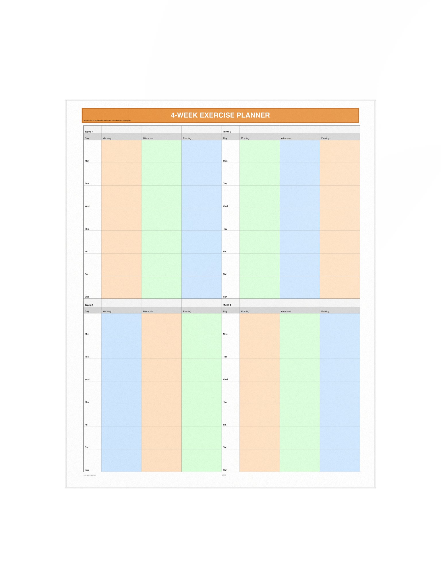 4 Week Exercise Planner product image (2)