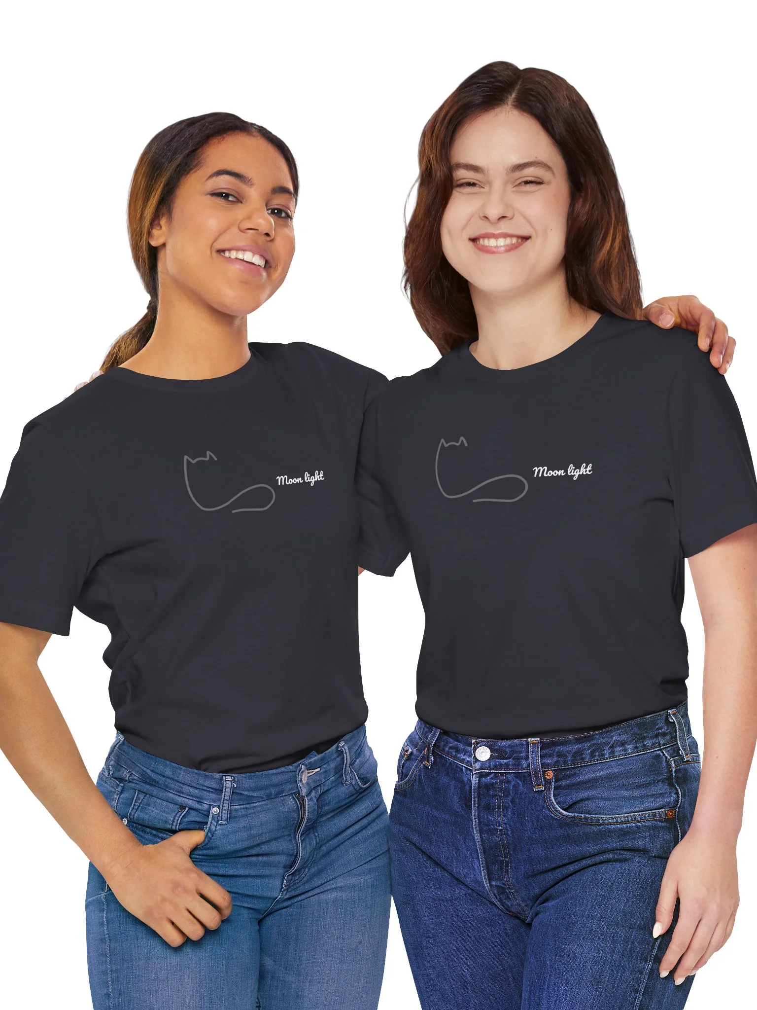 Night Cat Tee | Minimal Line Cat product image (2)