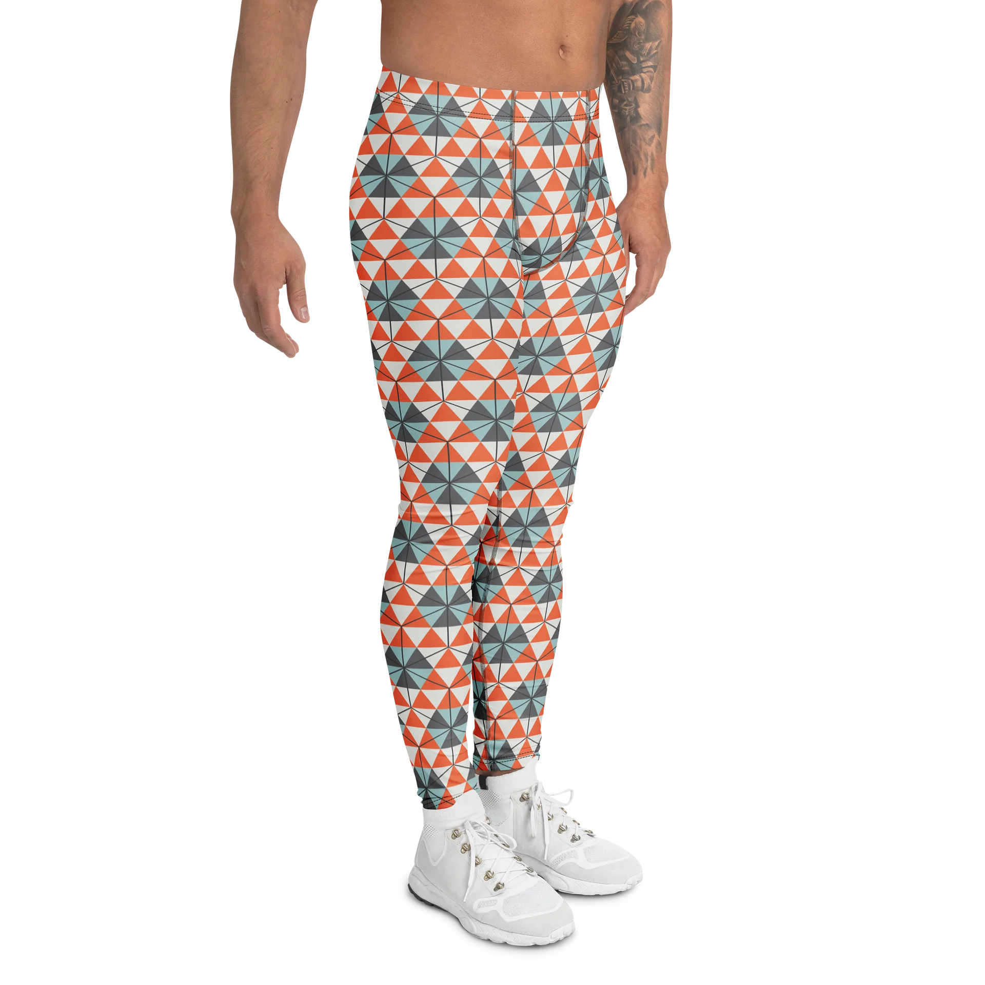 Comfortable Men's Leggings Colorful Triangles product image (3)