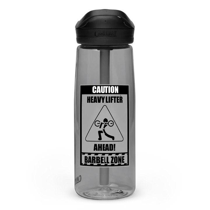 Caution Heavy Lifter Ahead-Barbell Zone: Sports Water Bottle product image (1)