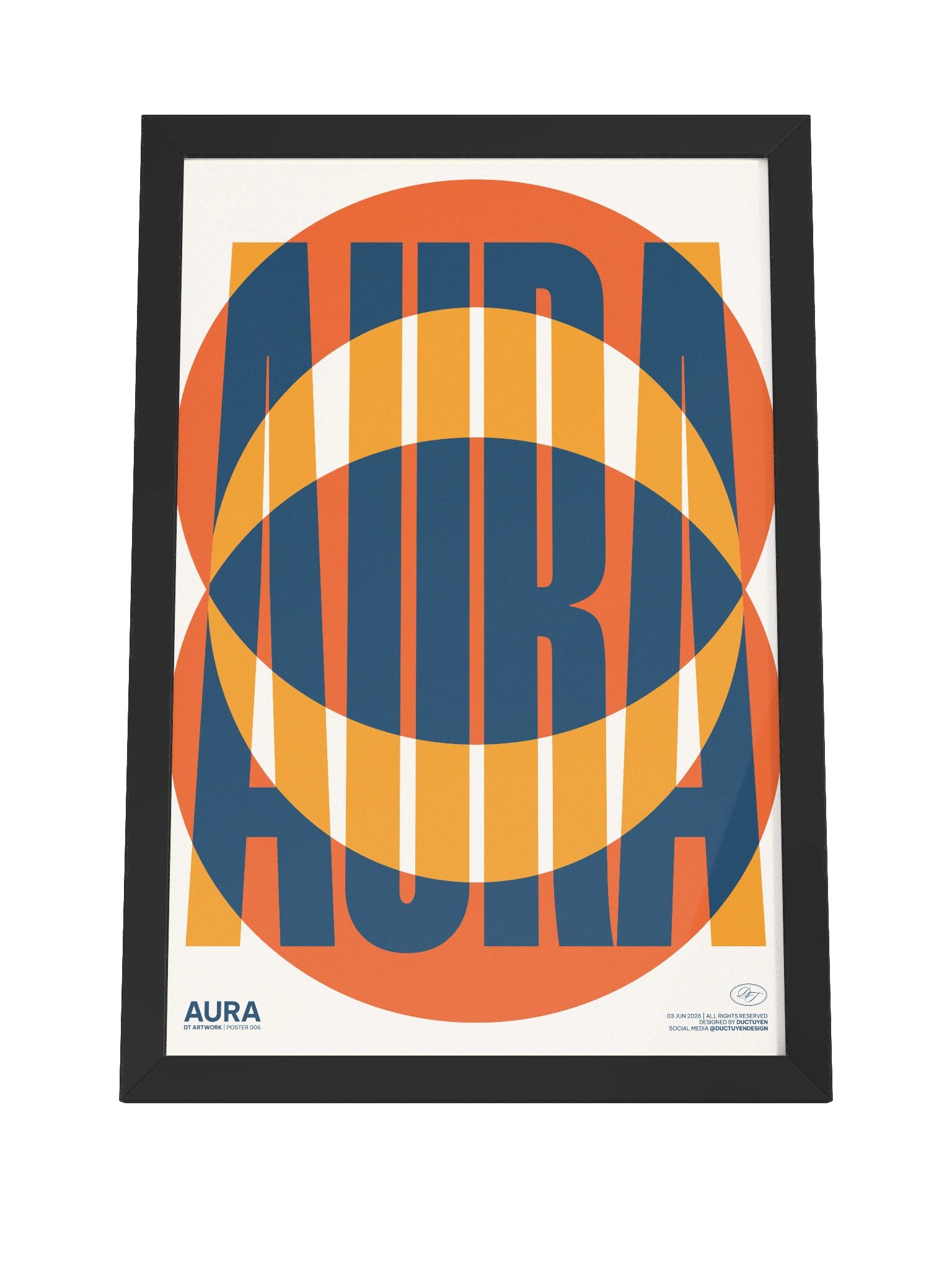 "AURA" Typography Framed Poster product image (10)