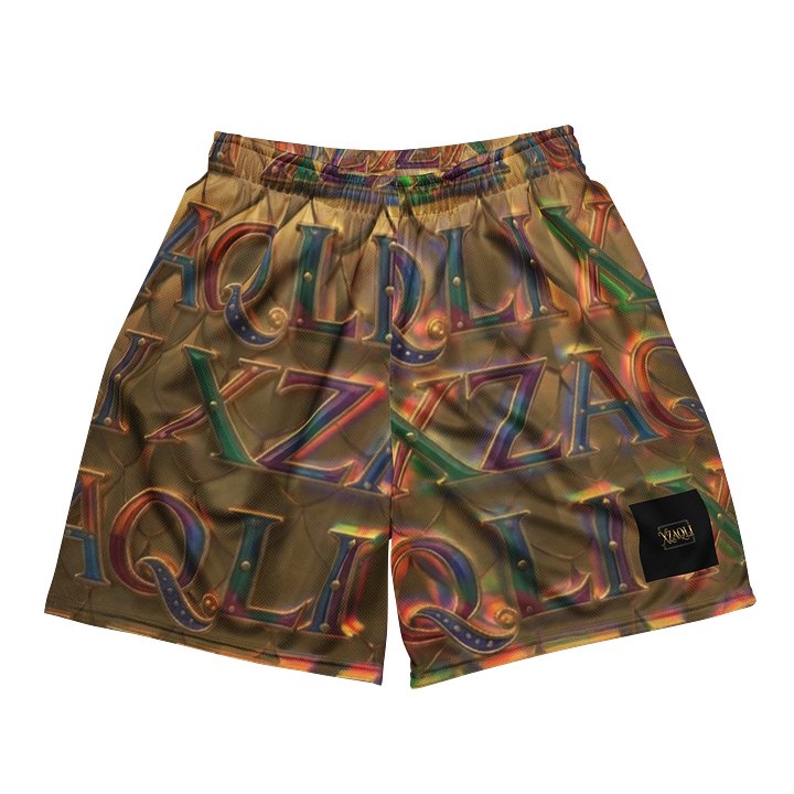 XZAQLI Men's Liquid Gold Monogram Mesh Shorts product image (1)
