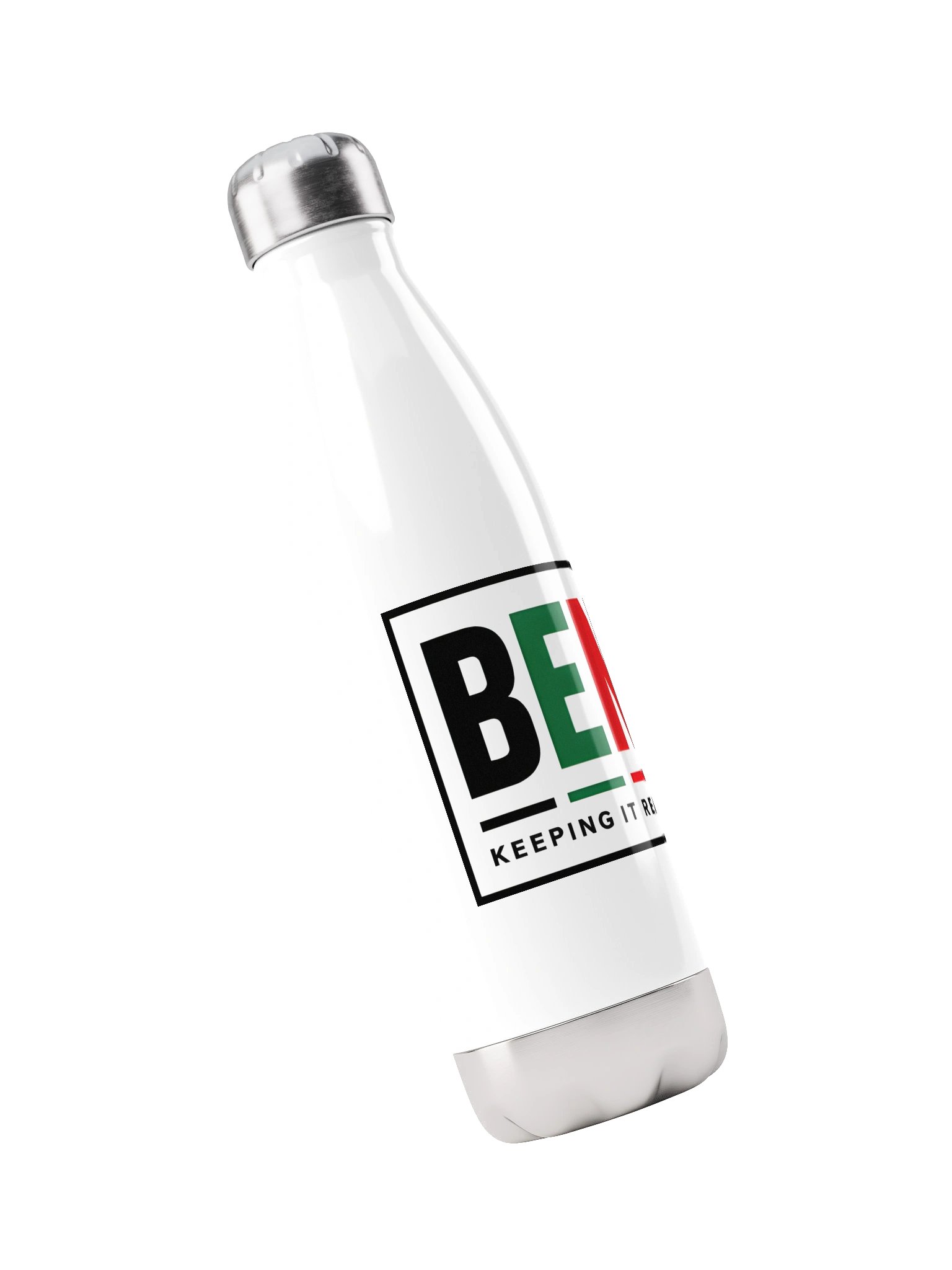 BEN “Keeping It Real” White Stainless Steel Water Bottle product image (3)