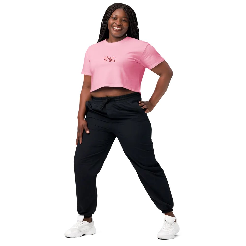 Bubbly and a B*tch (red) embroidered cotton crop top product image (11)