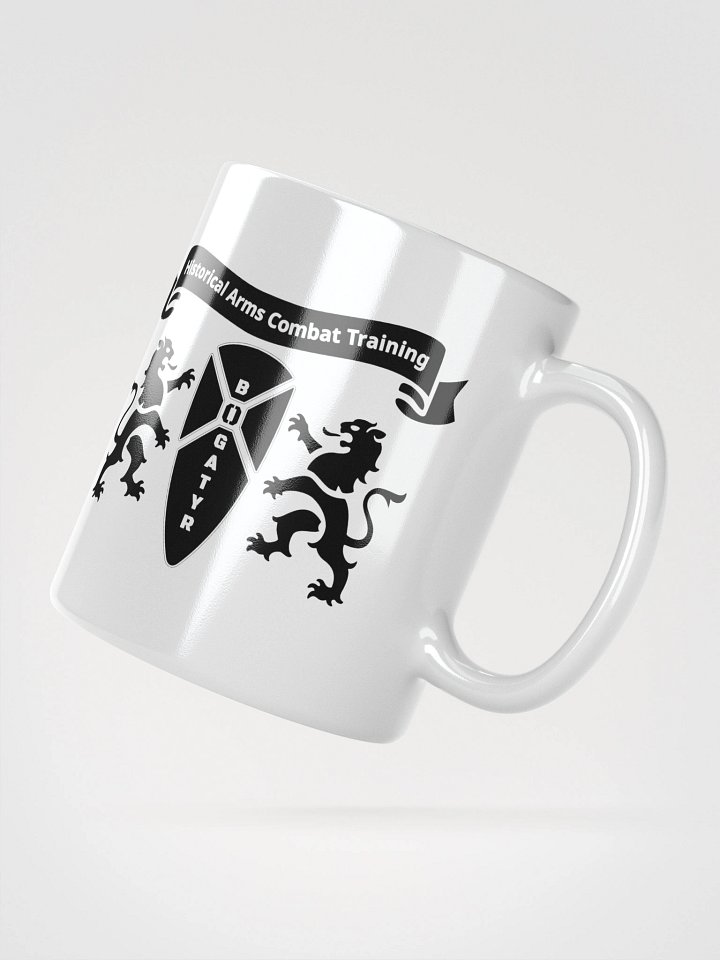 White Glossy Mug - black HACT logo product image (6)