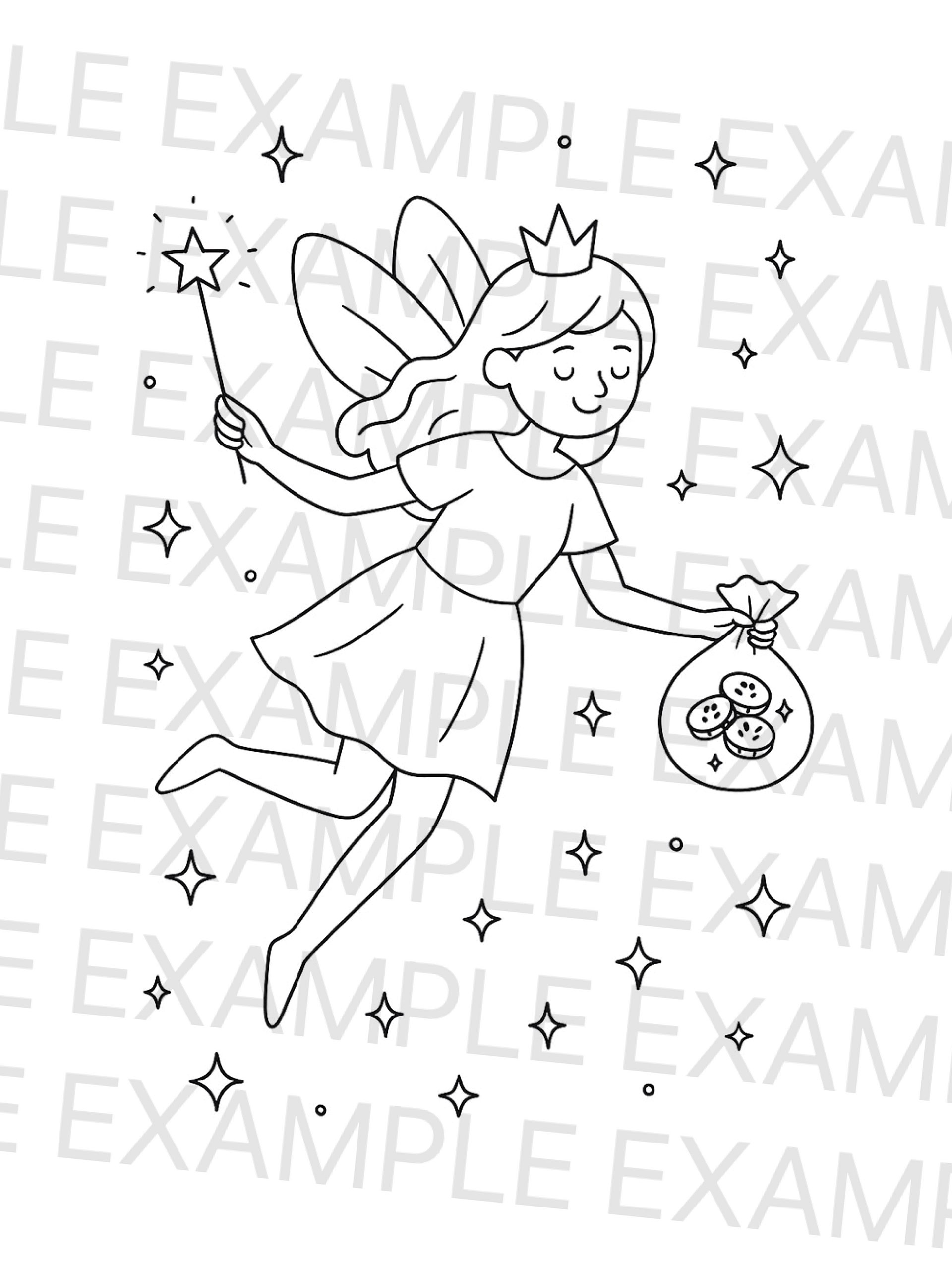 Tooth Fairy Night Visiting Coloring Pages product image (5)