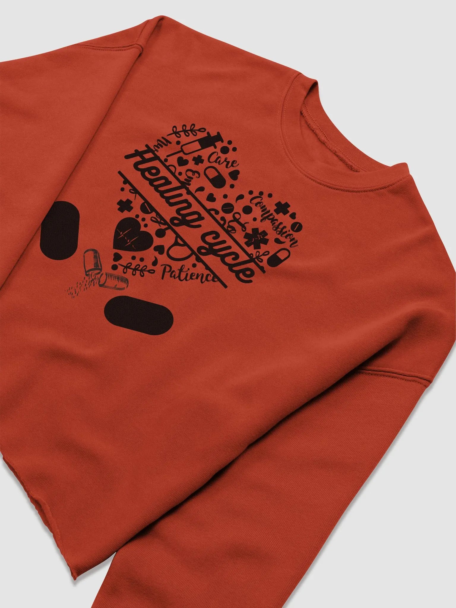 Medical elements heart shape crop sweatshirt product image (13)