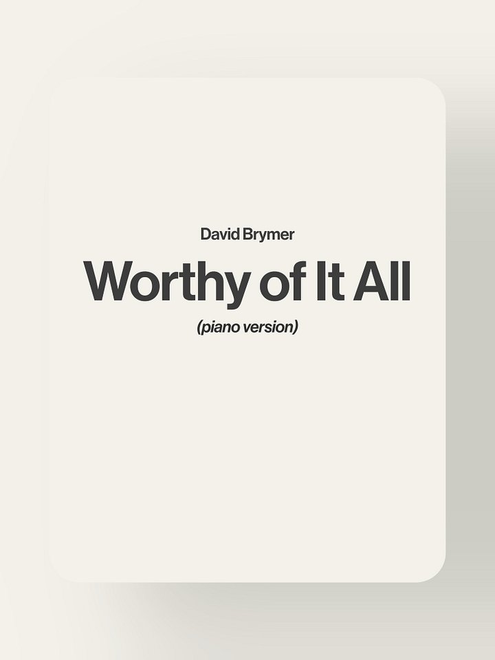 Worthy of It All - David Brymer product image (1)