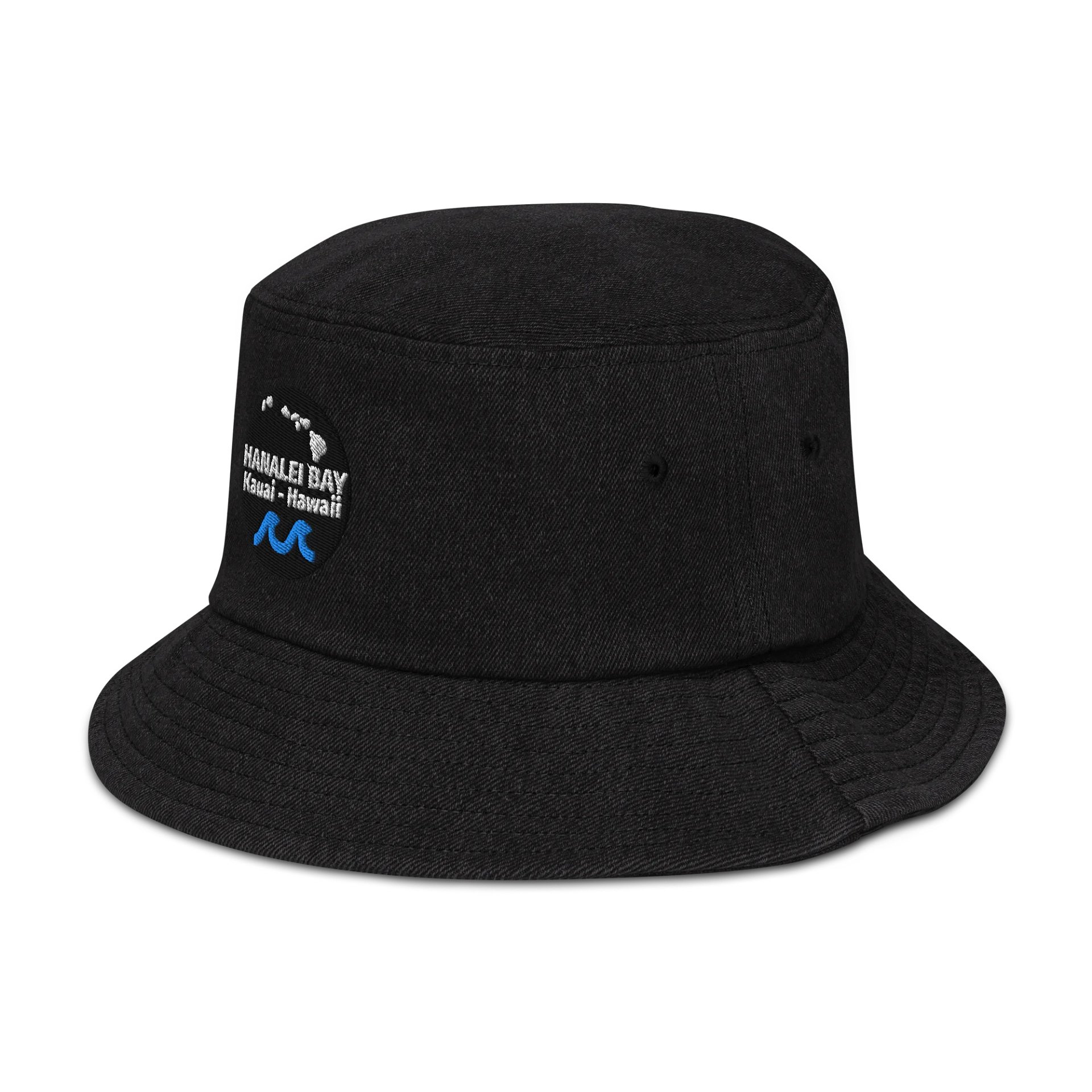 Hanalei Bay Kauai - White Logo - Capstone Denim Bucket Hat product image (6)