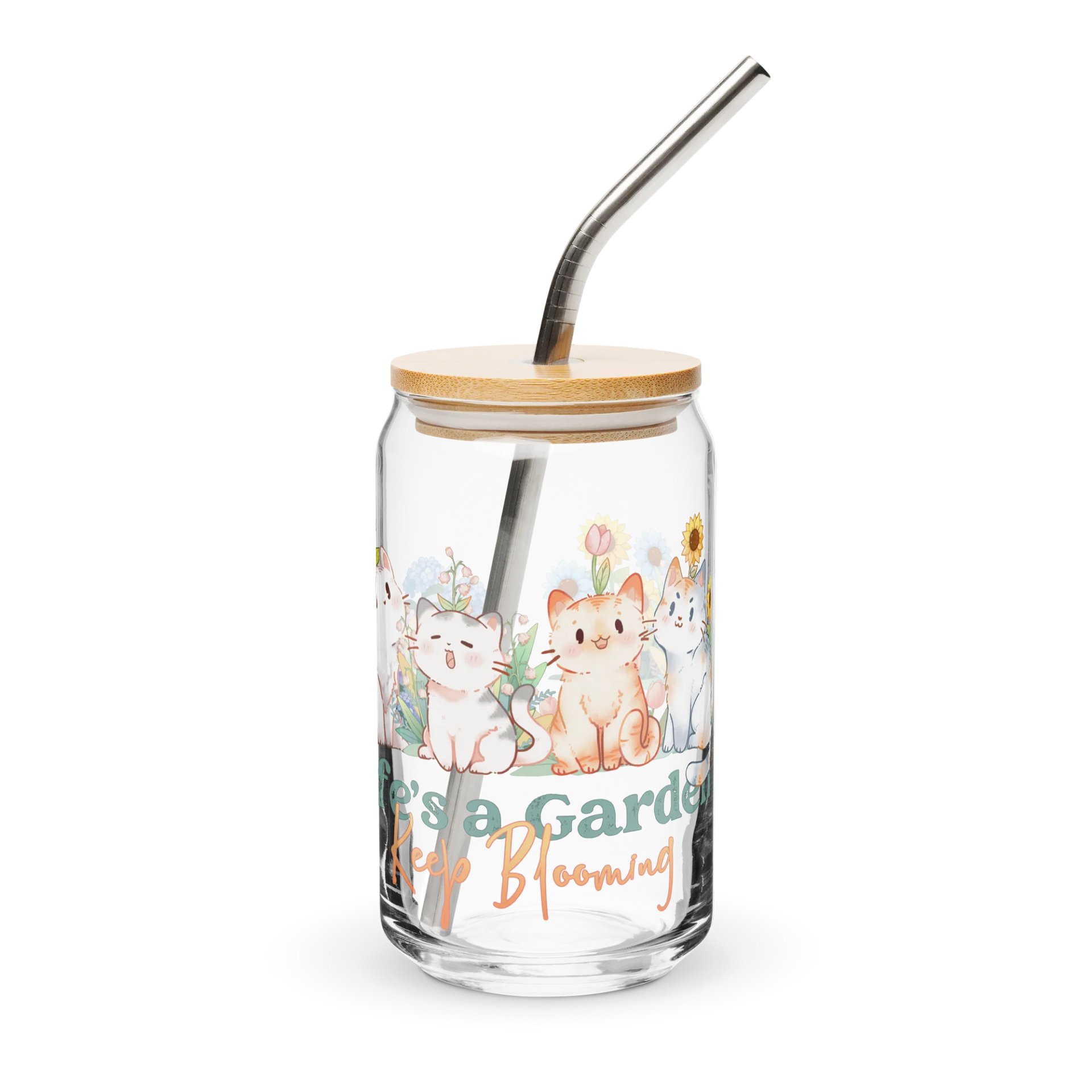 Life is a cat garden - Can-Shaped Glass product image (1)
