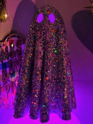 This is your sign to 3d print a ghost and cover it in holographic glitter! #halloweencraft #craftideas #3dprinted #twilightsparkle 
