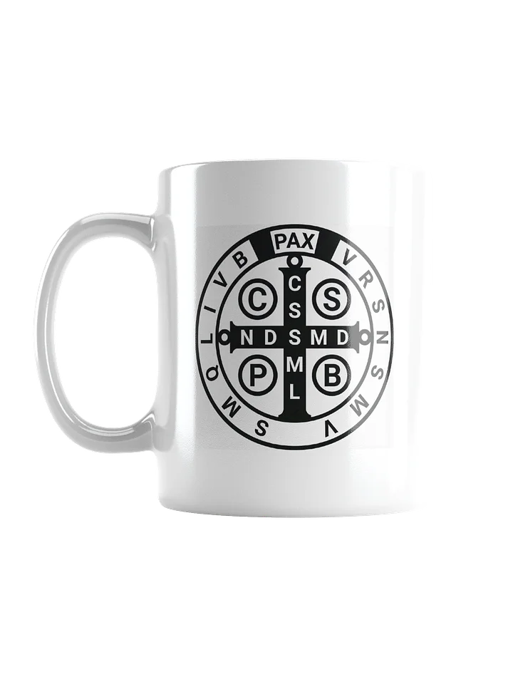 Mug de Protection "Le Sceau Intérieur" – Saint Benoît (Noir & Blanc) product image (1)