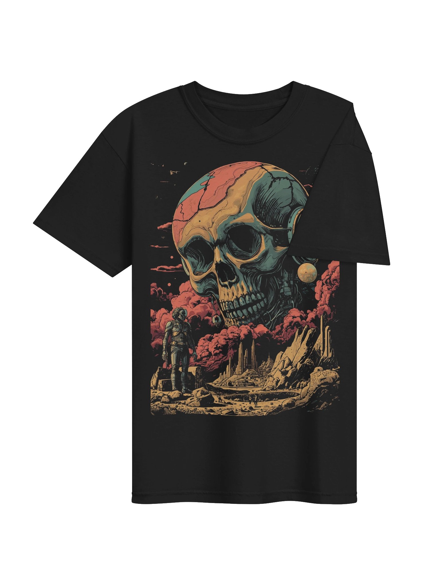 Retro Sci-Fi Skullscape Heavyweight T-Shirt product image (7)