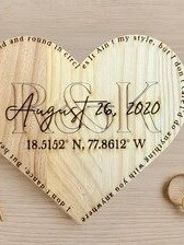 Personalized Wooden Heart Wall Art – Custom Engraved Wedding Gift, Anniversary Sign, Engagement Keepsake product image (4)