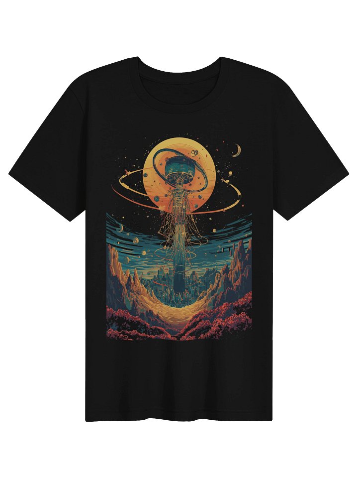 Cosmic Tower Retro-Futurist Lightweight T-Shirt product image (1)