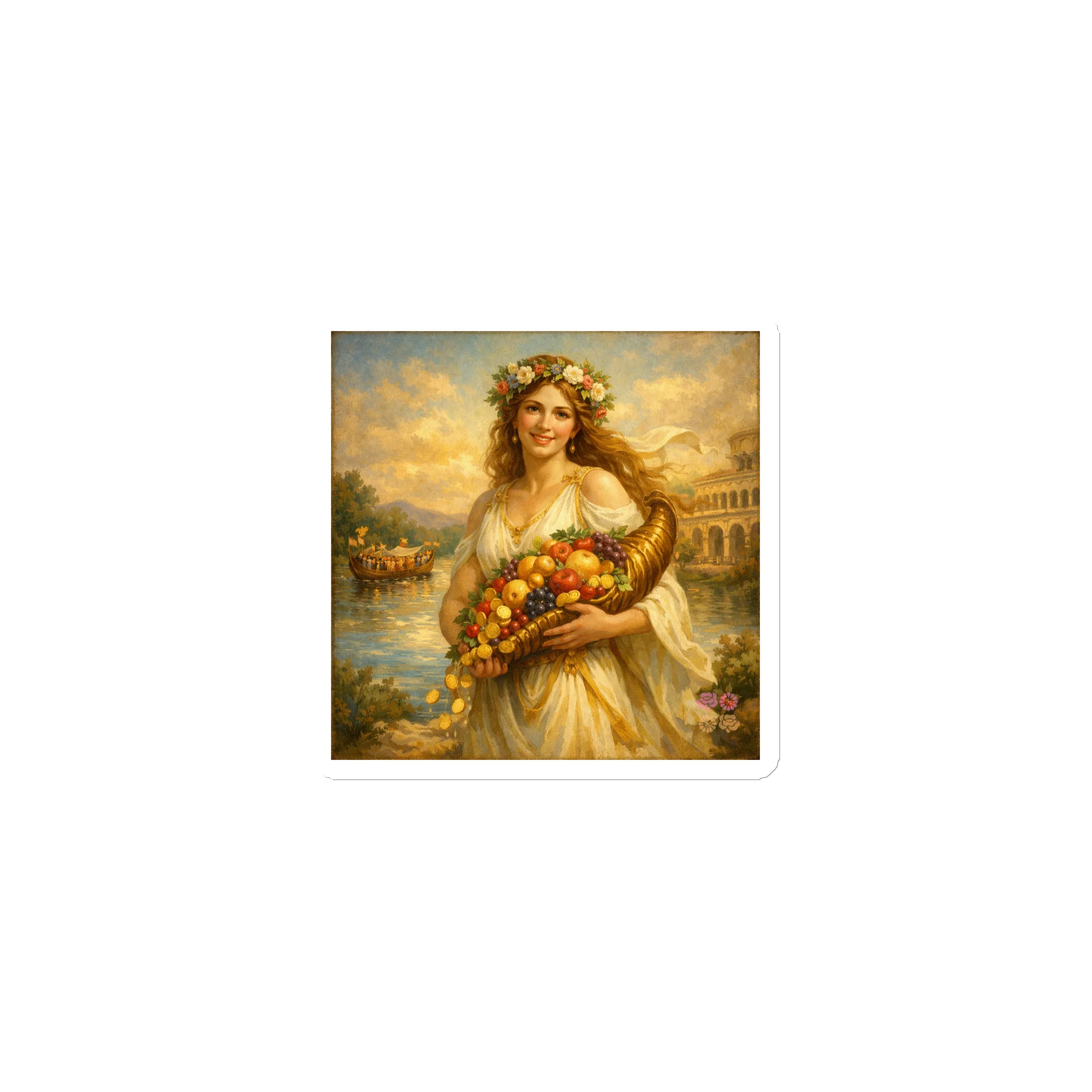 Goddess Fors Fortuna, River and Cornucopia Magnet product image (1)