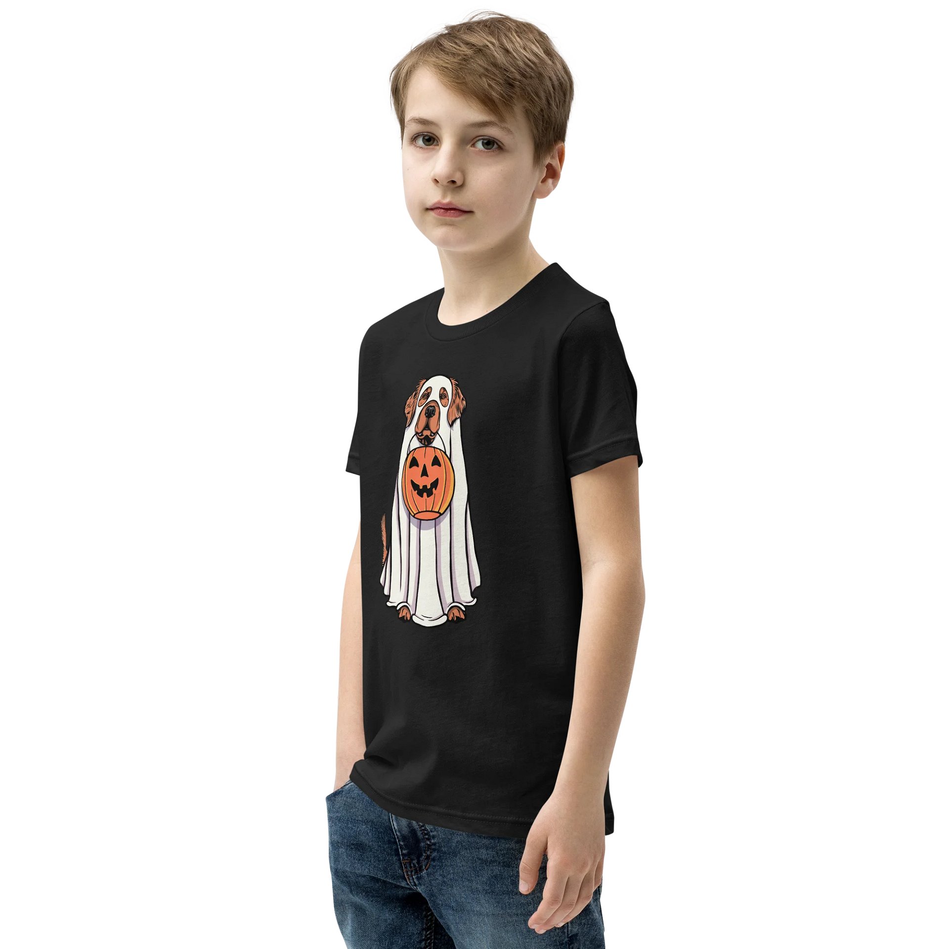 Halloween Golden Retriever(Red) Youth T-Shirt product image (4)