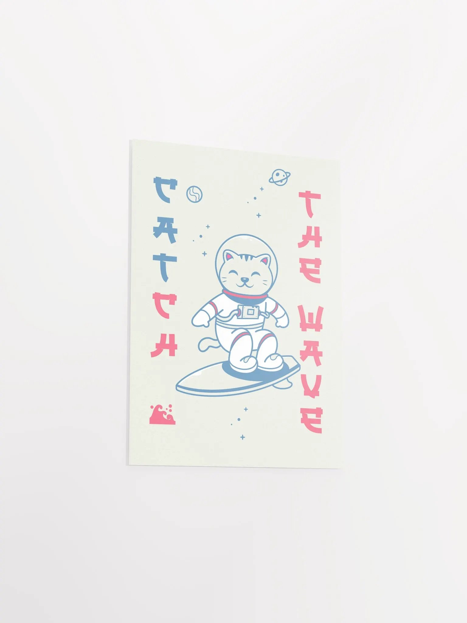 Anime poster: Catch the wave, space cat surfer — vaporwave poster, sport/space poster, manga art print, Japanese space wall art,Japan poster product image (8)