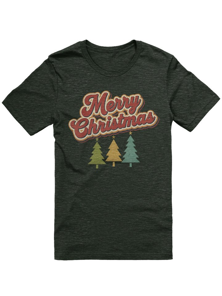 Vintage Merry Christmas T-Shirt – Retro Holiday Tee with Christmas Trees, Festive Winter Gift Shirt product image (3)