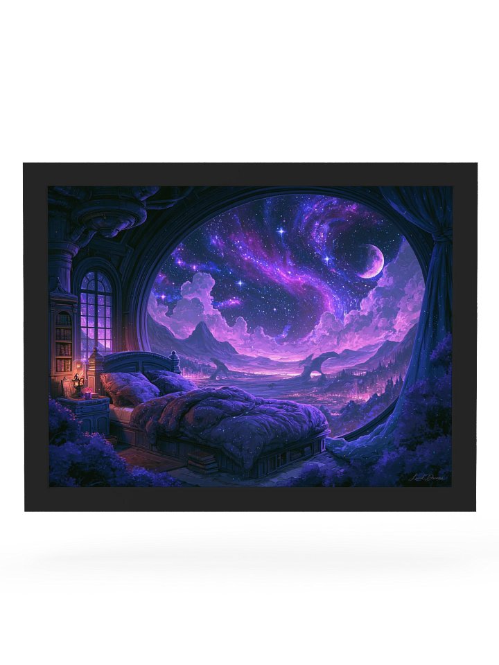 Cosmic Bedroom Framed Art Print — Bedroom Beyond the Stars