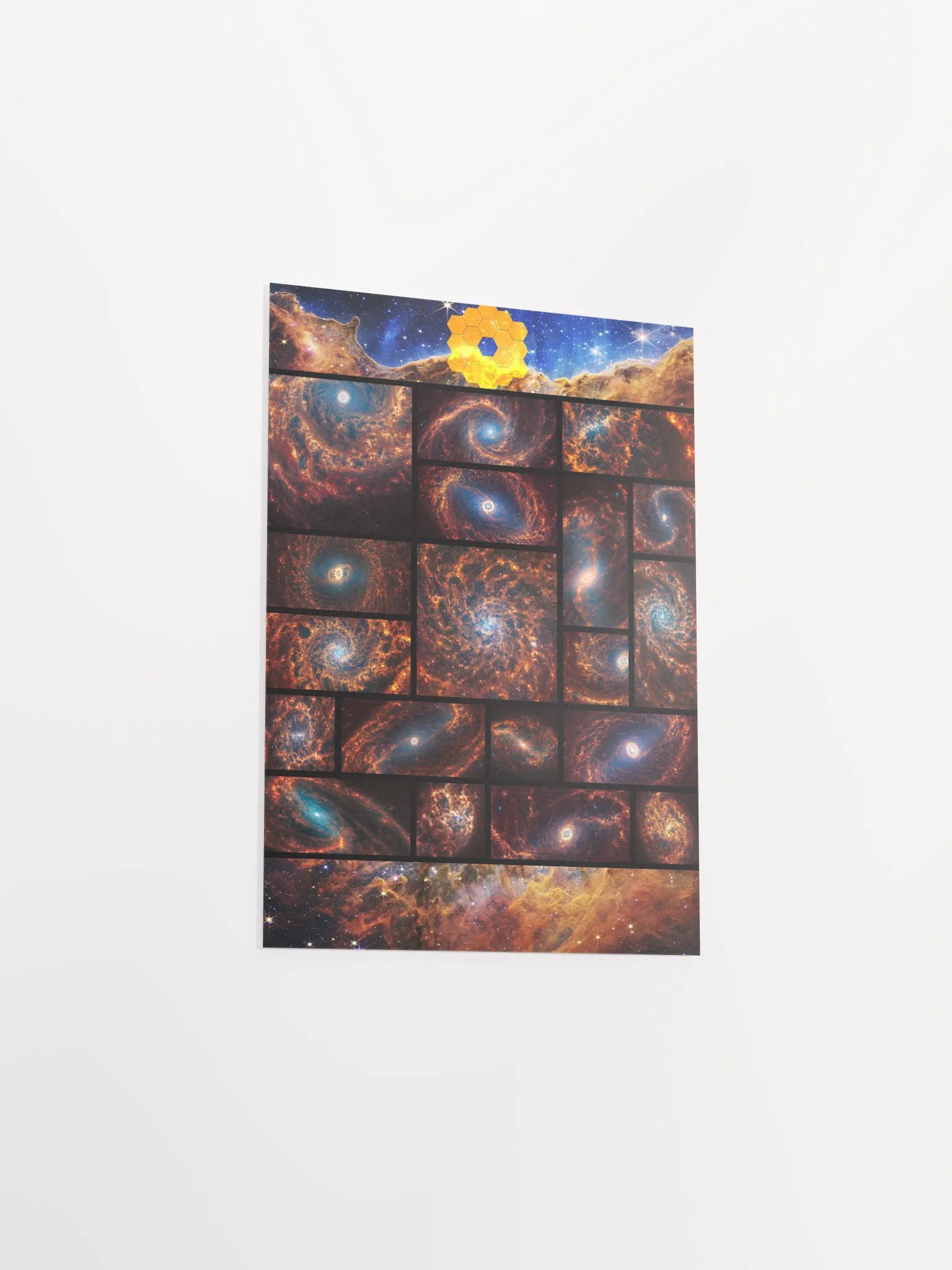 19 Spiral Galaxies + Cosmic Cliffs, Carina Nebula (James Webb/JWST) — space poster product image (9)
