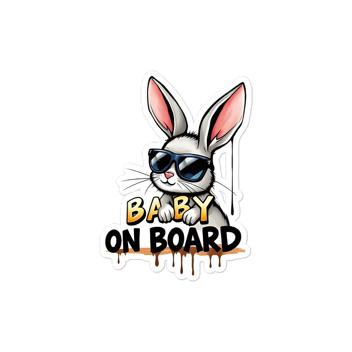 Cool Bunny Urban Style Baby On Board Car Decal - 5x5 Premium Vinyl Sticker - Streetwear Inspire Bunny with Sunglasses Graphic for Cars and Jeeps product image (1)