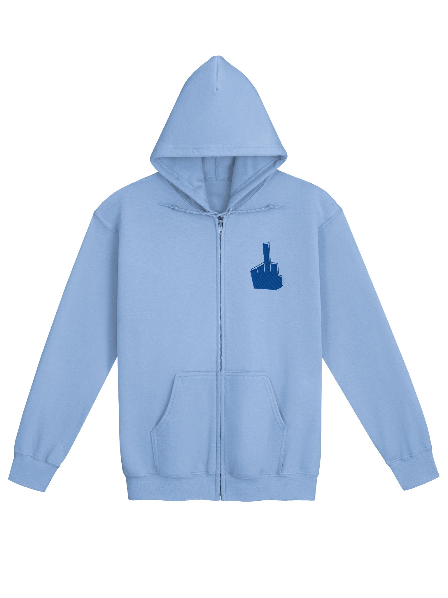 Sweat zip Doigt D'Honneur - Brodé (bleu) product image (1)
