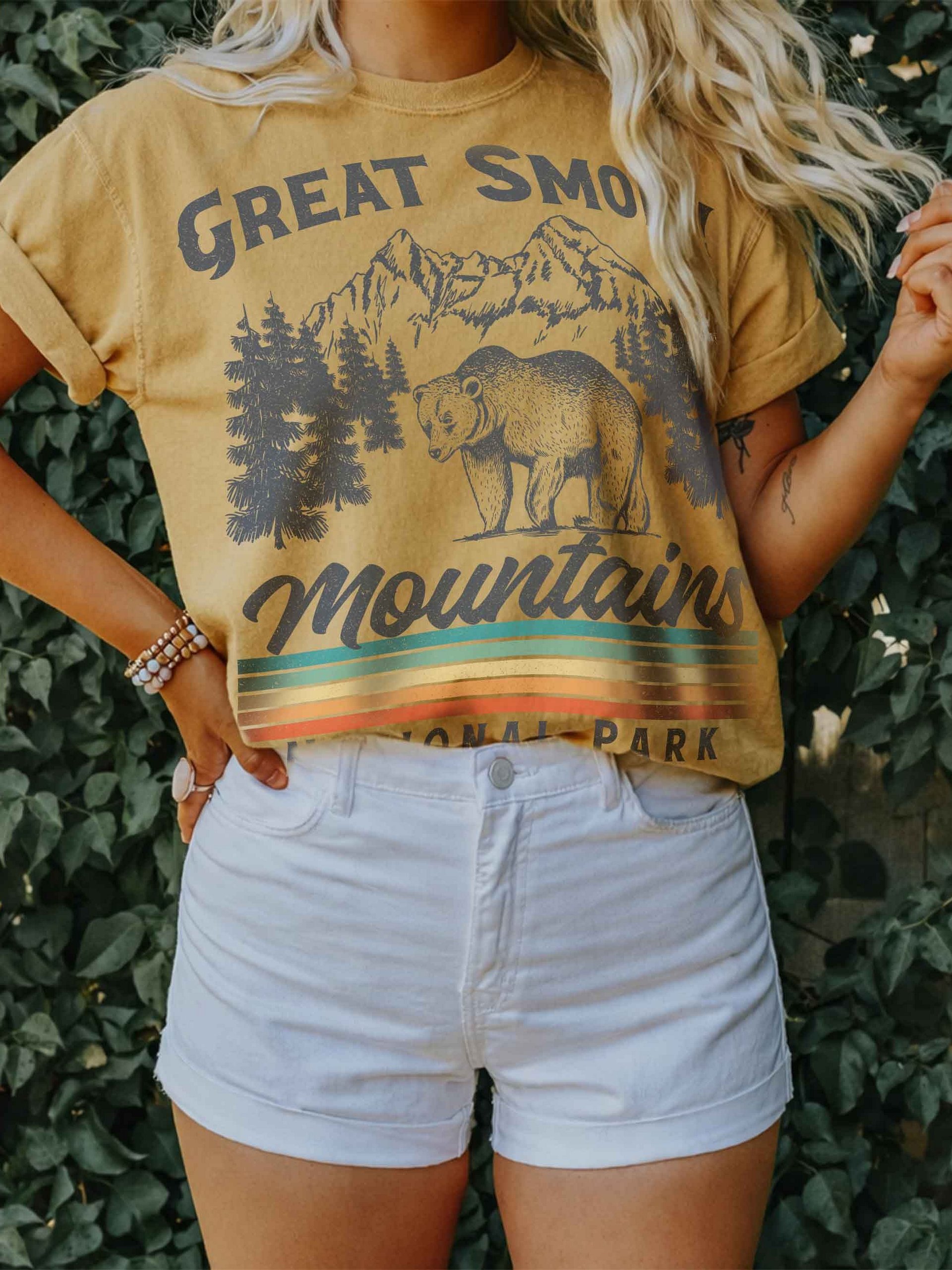 Great Smoky Mountains National Park Shirt – Vintage Bear Mountain Retro Outdoor Tee product image (2)