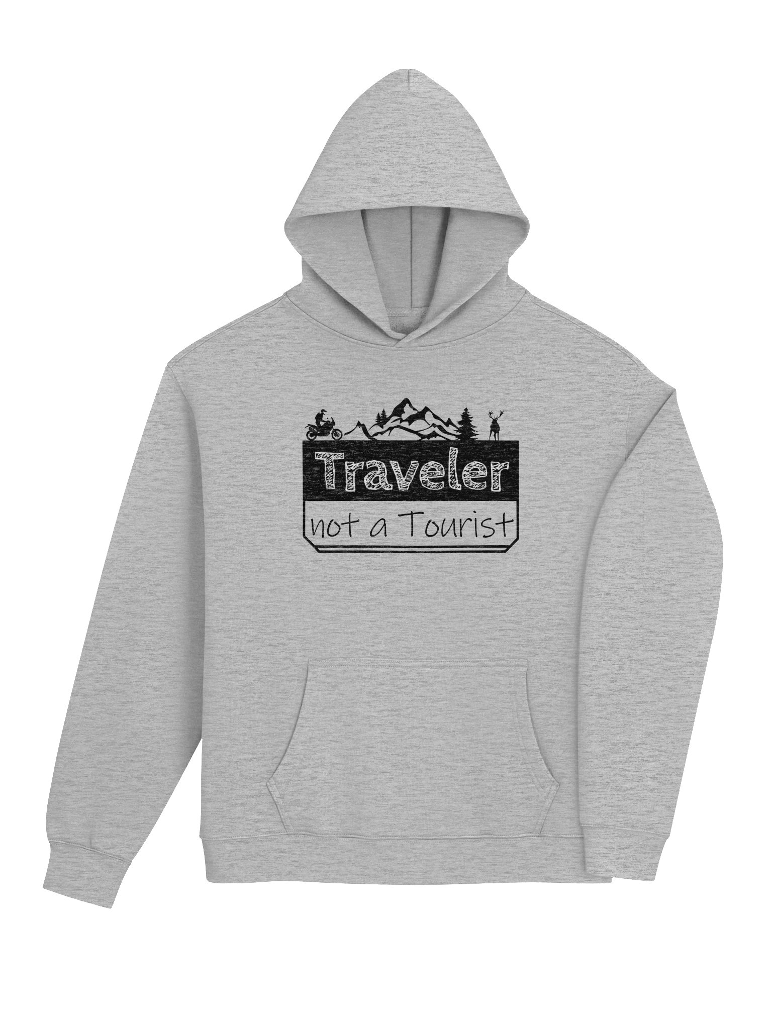 Traveler not a Tourist | Adventure Motorcycle Hoodie product image (3)