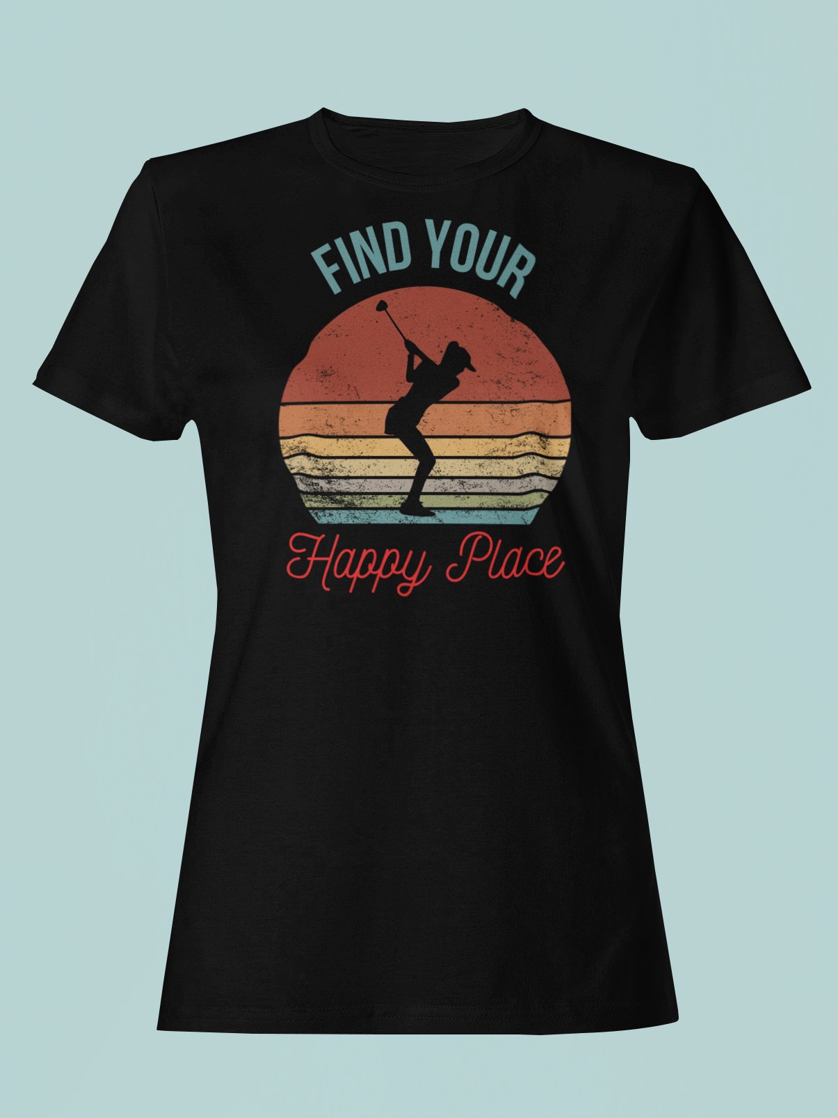 Retro Swing: Find Your Happy Place Women's Fitted Tee product image (1)