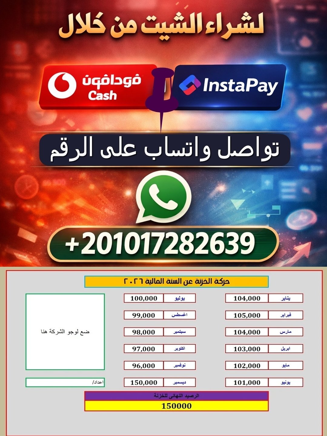شيت اكسيل لادارة الصندوق او الخزينة بشكل احترافي product image (1)
