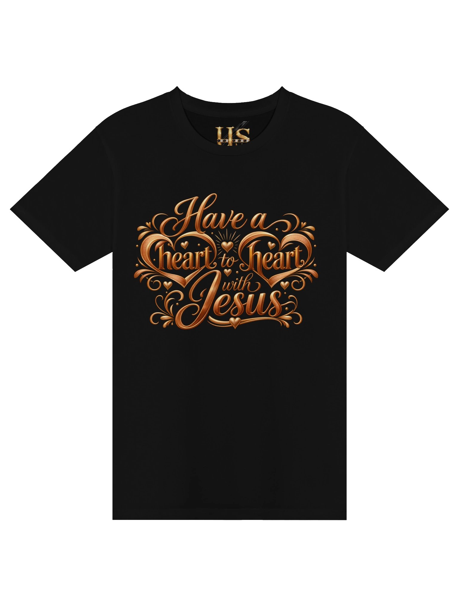 Gold/Bronze — Have a Heart-to-Heart with Jesus | Then Watch GOD Move Luxury Gold Faith Premium Unisex T-Shirt product image (1)