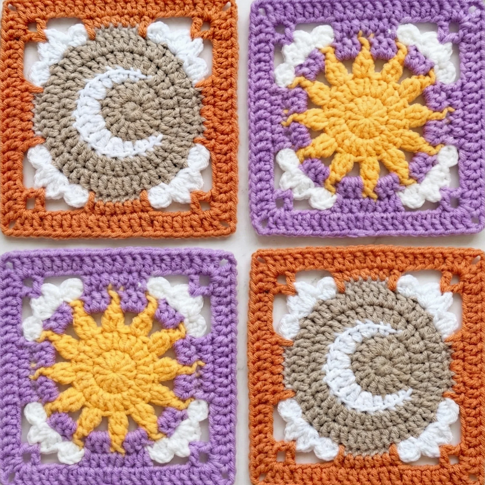 Sun & Moon with Clouds Granny Square Bundle (2-in-1) product image (1)