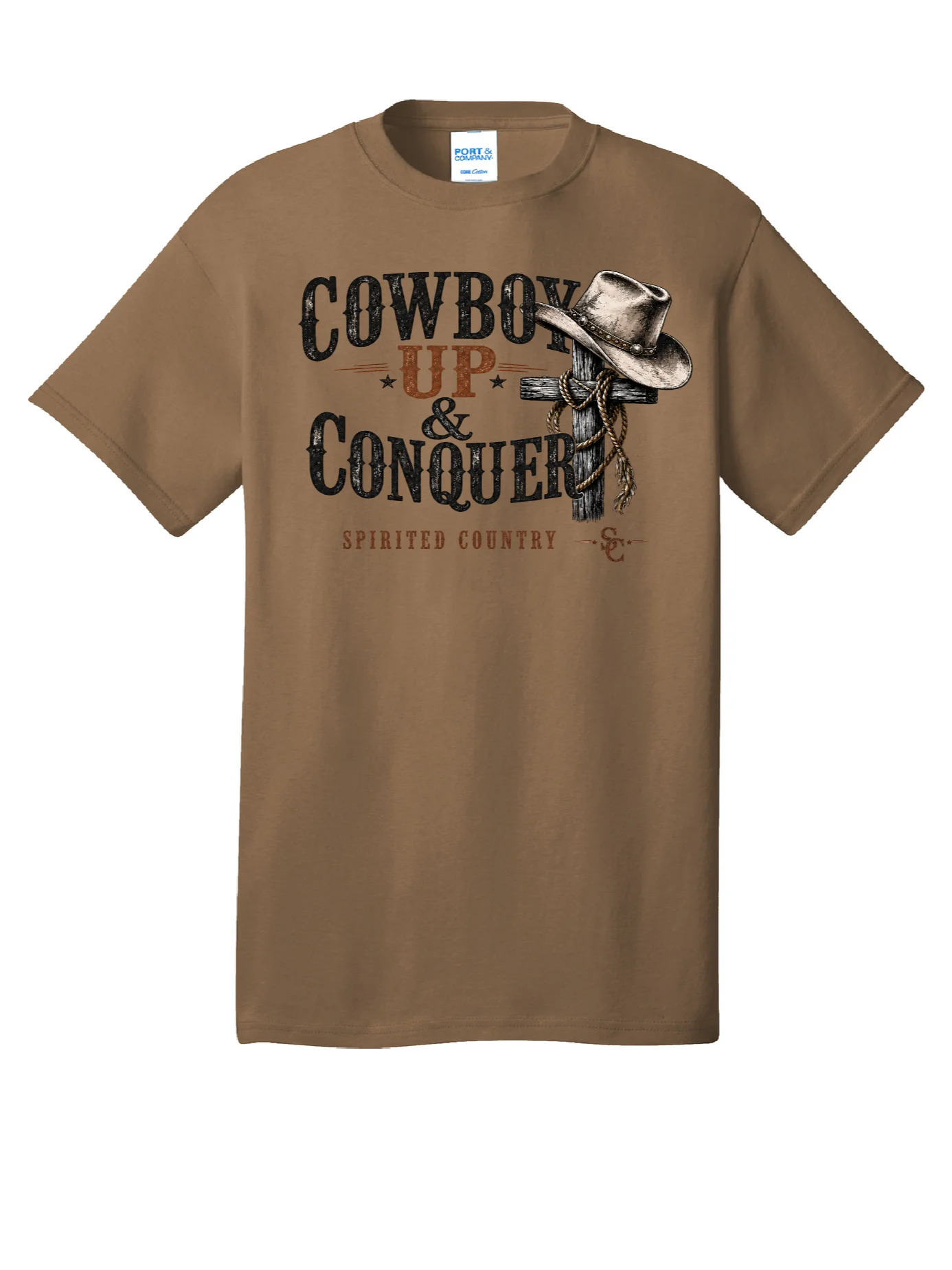 COWBOY UP & CONQUER PORT AND CO T-SHIRT product image (1)