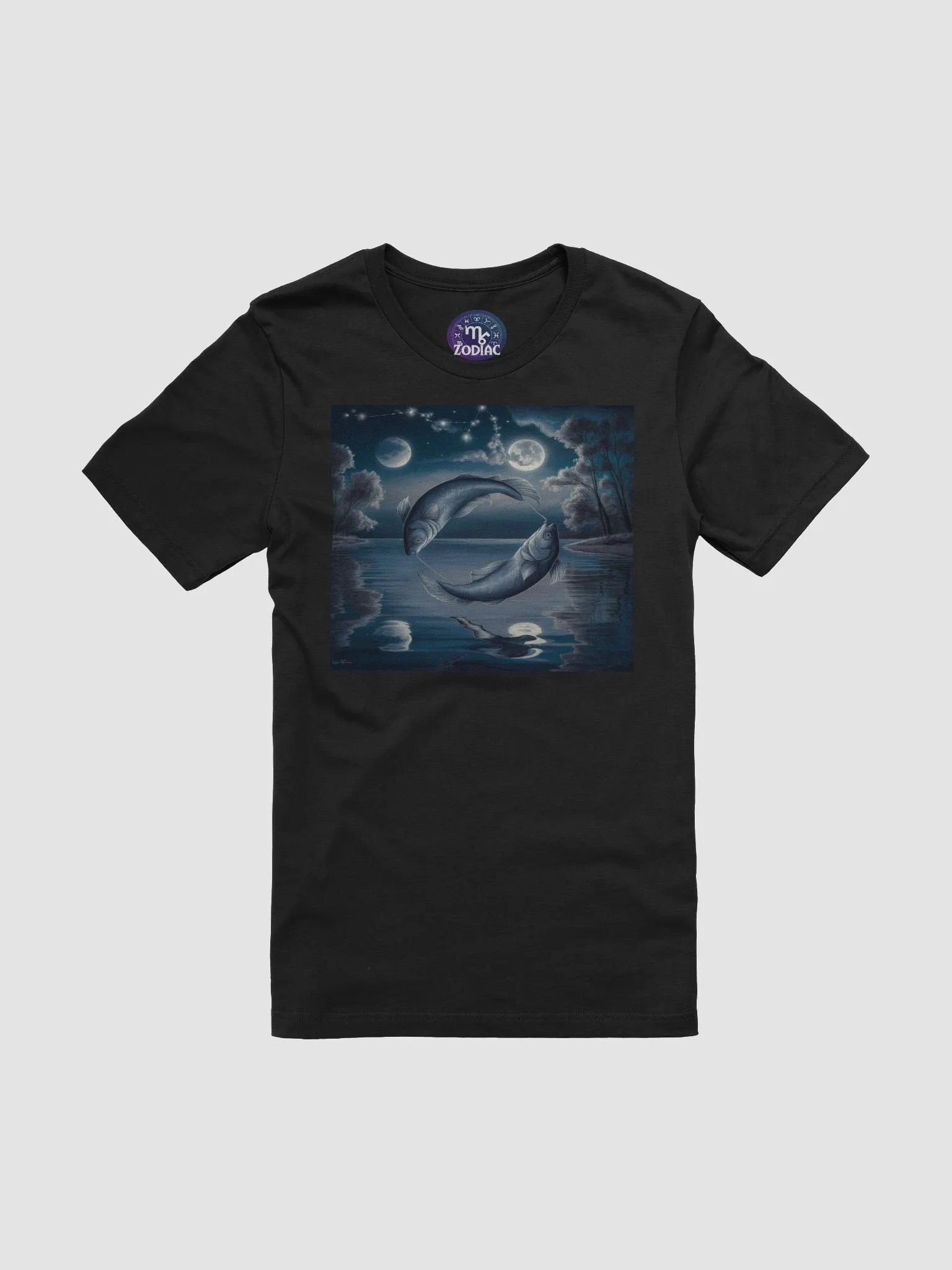 Pisces Zodiac Unisex Supersoft T-Shirt with Celestial Fish Design product image (3)