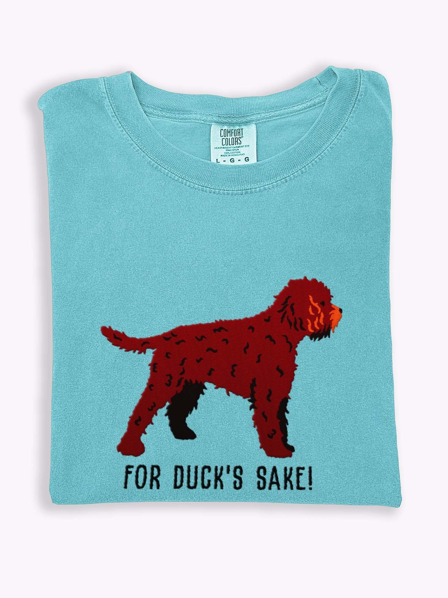 For Duck's Sake! T-Shirt(Embroidered) of a Lagotto Romagnolo(Liver) product image (1)