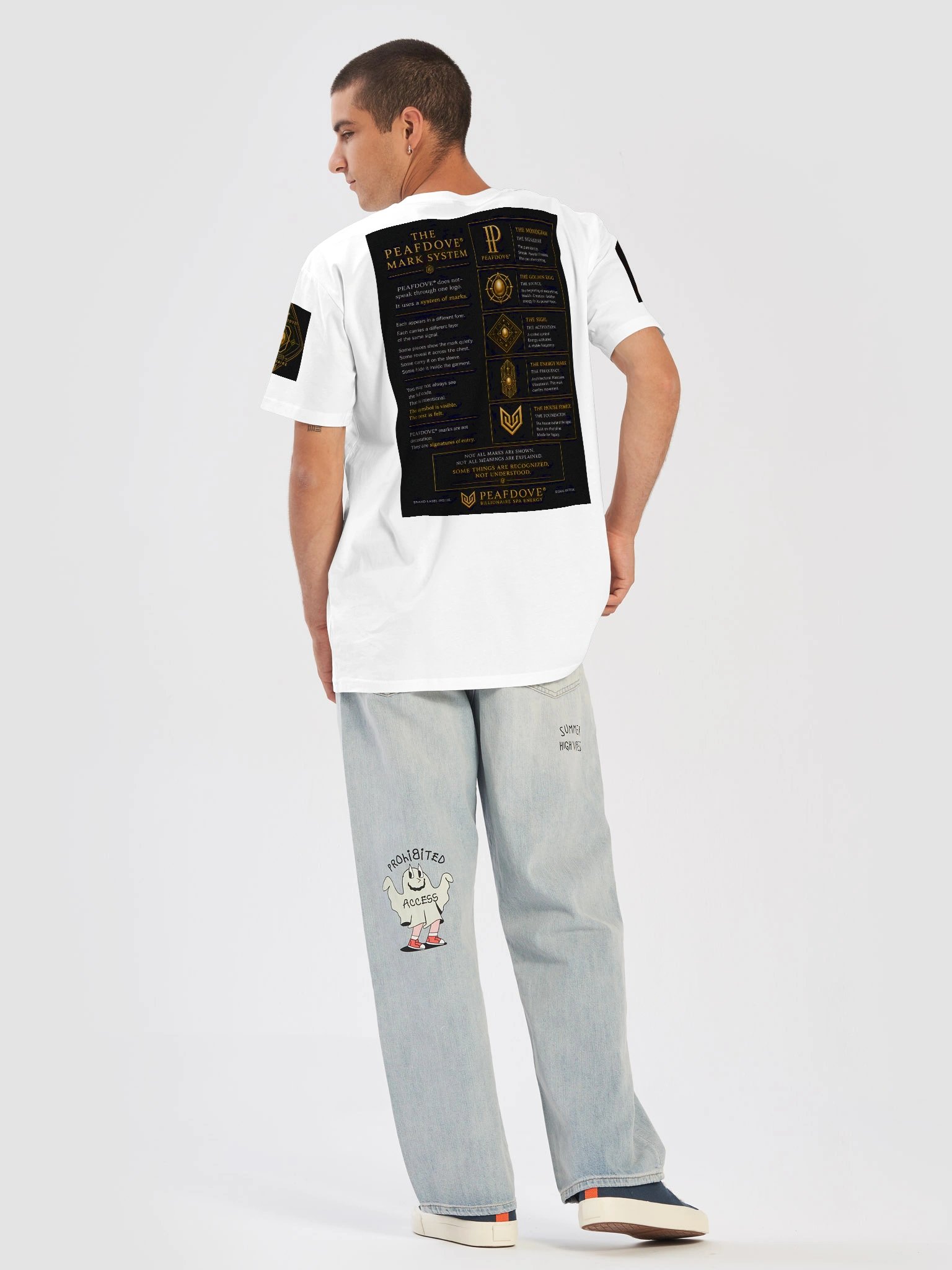 PEAFDOVE® MARK SYSTEM — White Back Print Shirt product image (4)