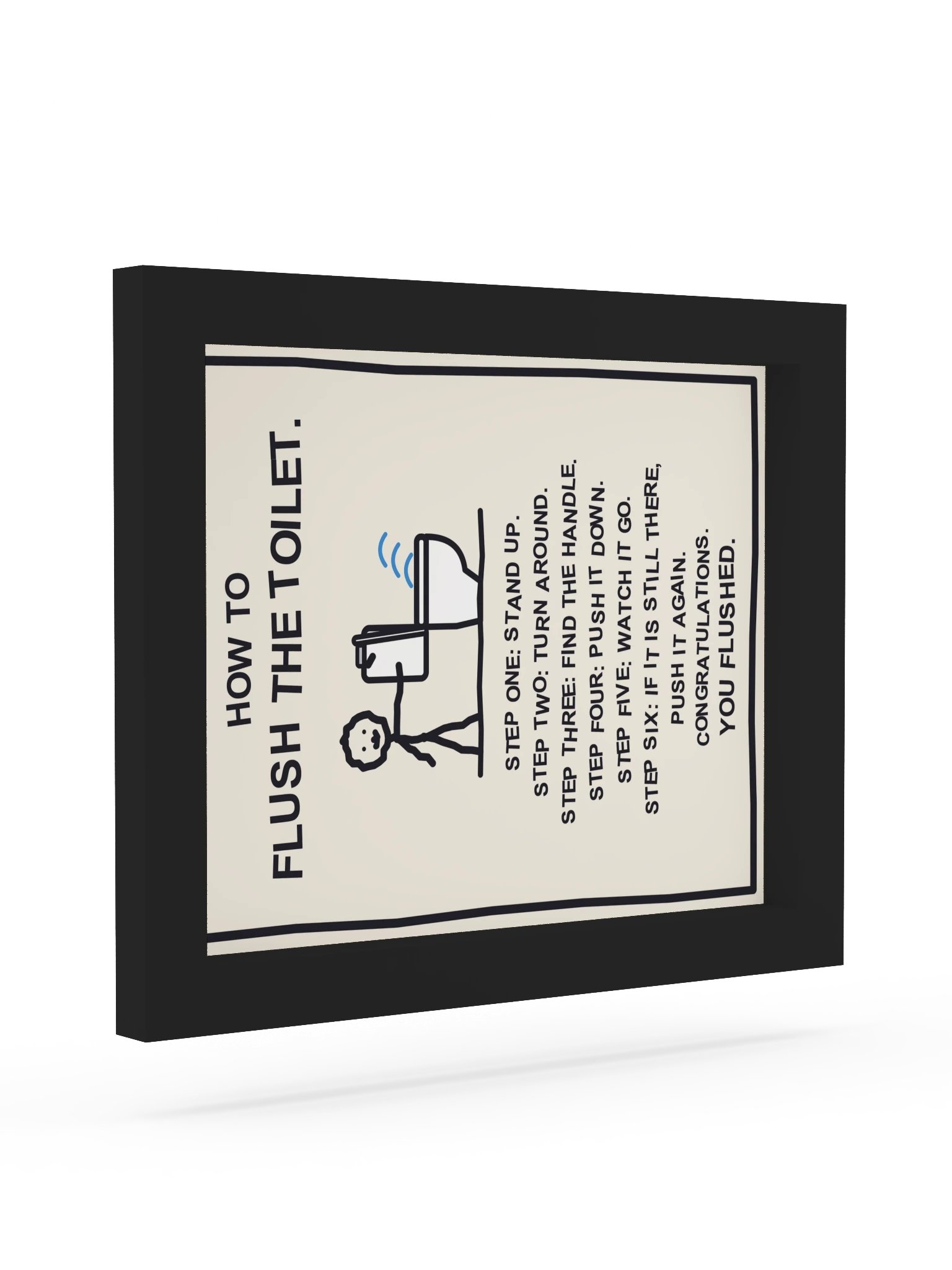 How to Flush the Toilet (Framed Bathroom Sign) product image (13)