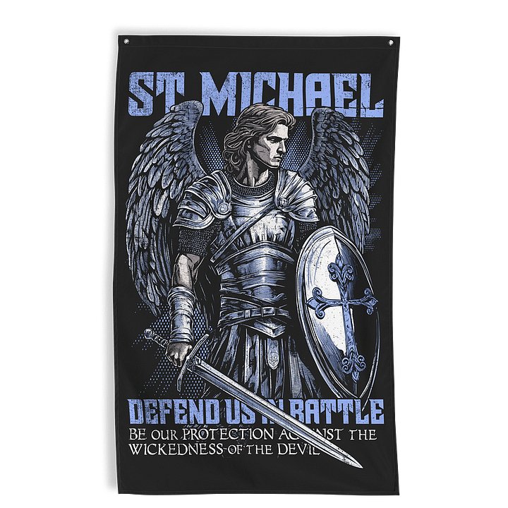 St. Michael: Defend Us in Battle Wall Flag product image (1)