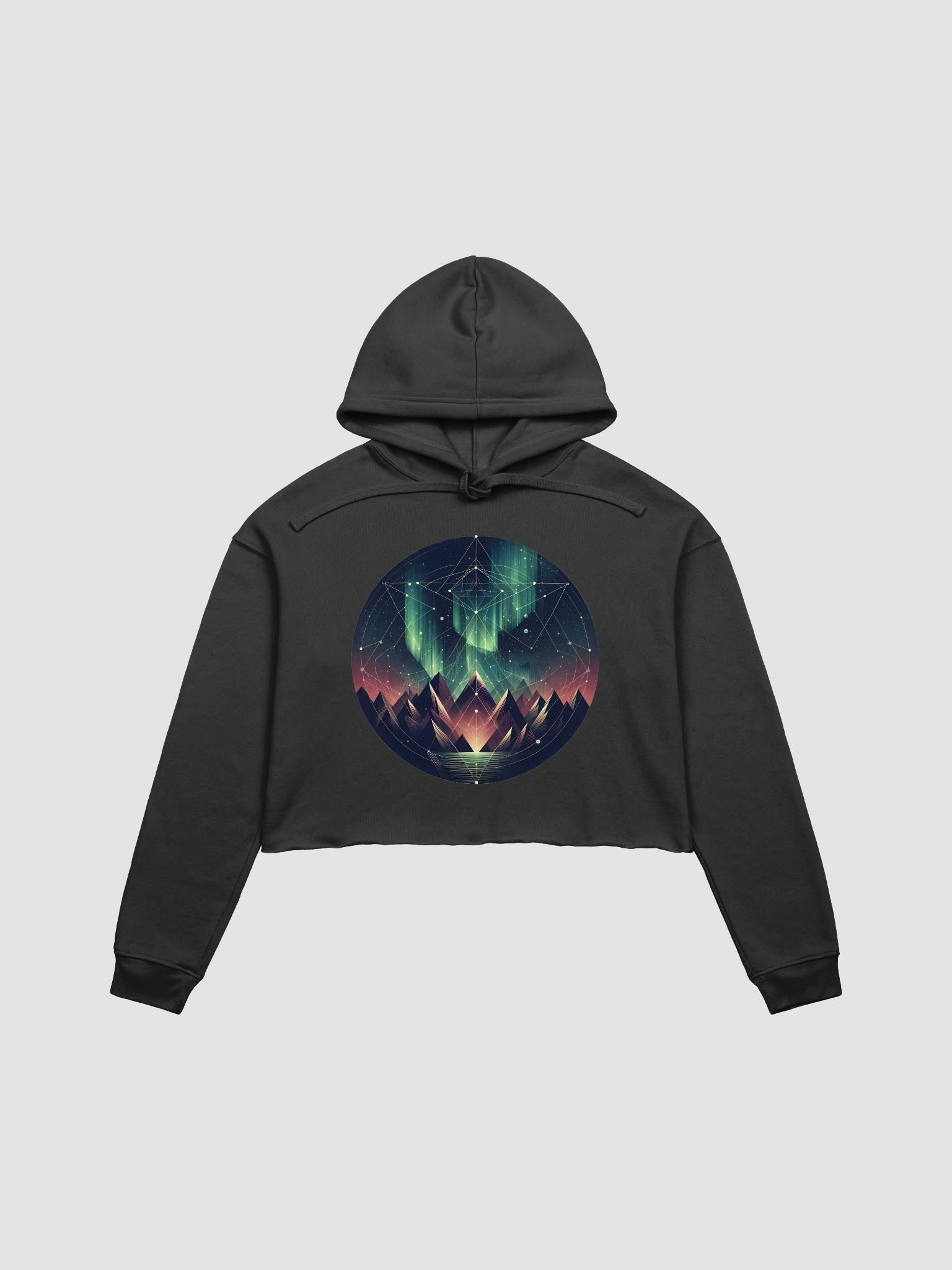 Aurora Borealis Geometric Crop Hoodie product image (5)