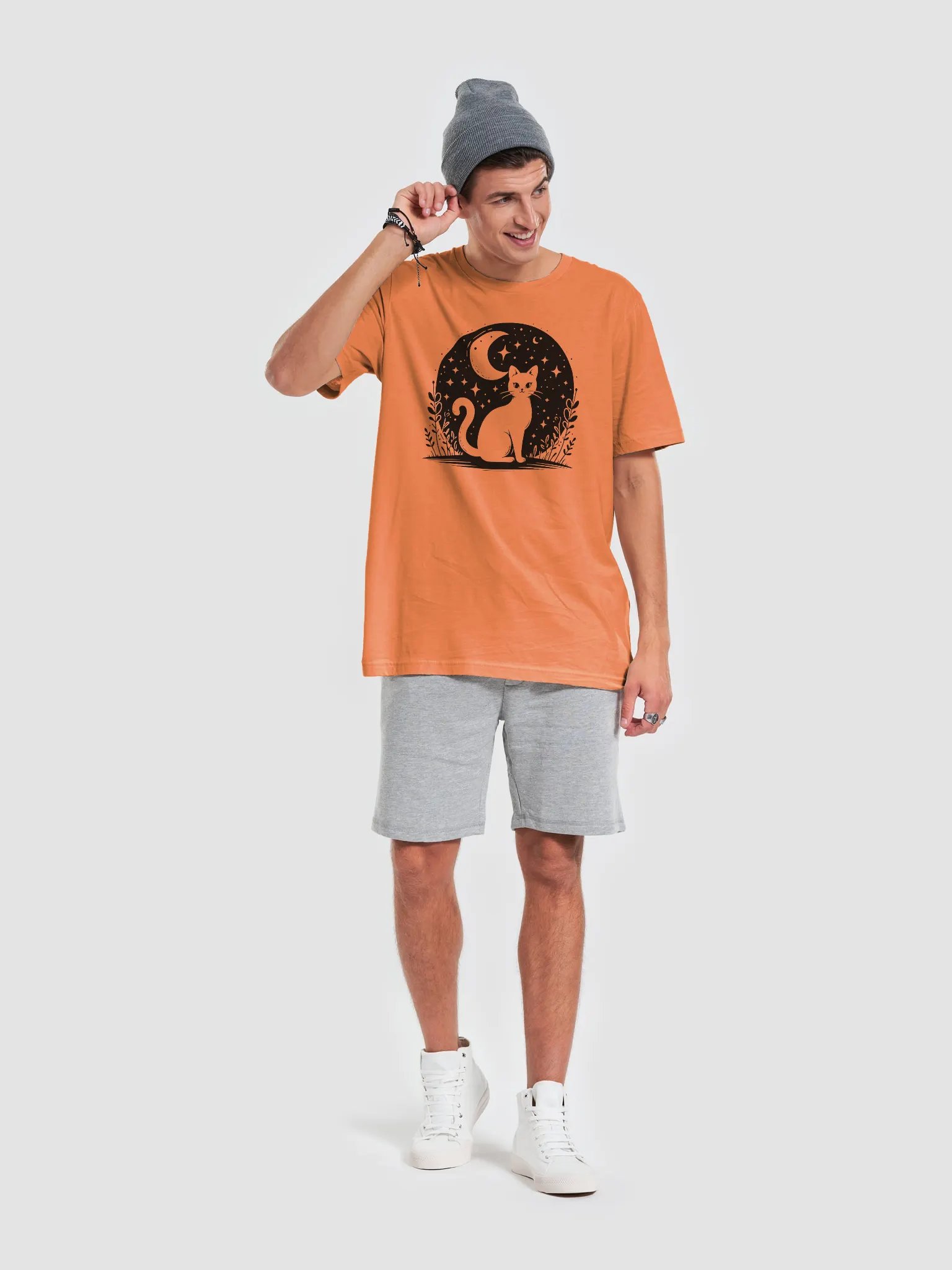 Cat in the Night Supersoft Unisex T-Shirt product image (6)